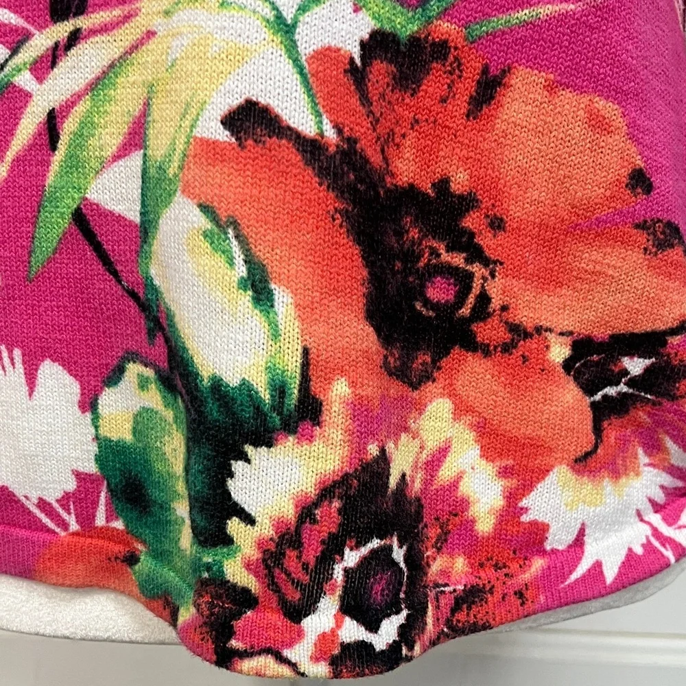 Chicos Pink Tropical Floral Knit Top M - Picture 4 of 8